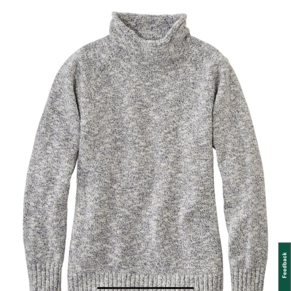 LL Bean Cotton Ragg Sweater, Funnelneck Pullover - Picture 1 of 4